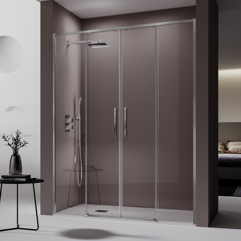 Paroi de douche frontale DELTA - Argent brillant - 179-181,6 cm - 2 ...