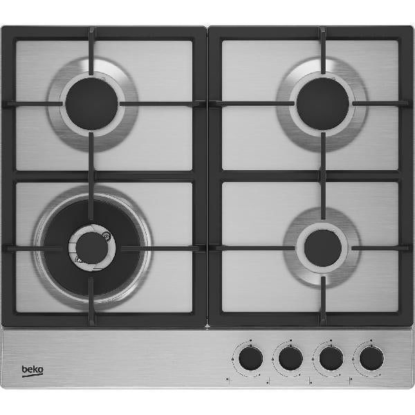 Beko Placa De Gas Empotrada Hiaw64225sxe De 58 Cm Y 4 Quemadores En Acero Inoxidable Acero Inoxidable, Leroy Merlin