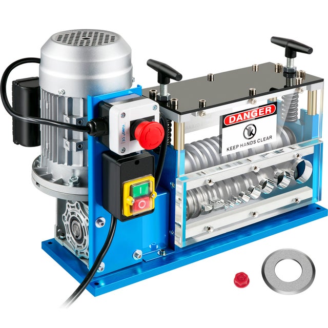 Machine à Dénuder Câbles Électrique SucceBuy 370 W 1,5–38 mm 11 Canaux 10 Lames Recyclage Fils Cuivre Sécurité Renforcée