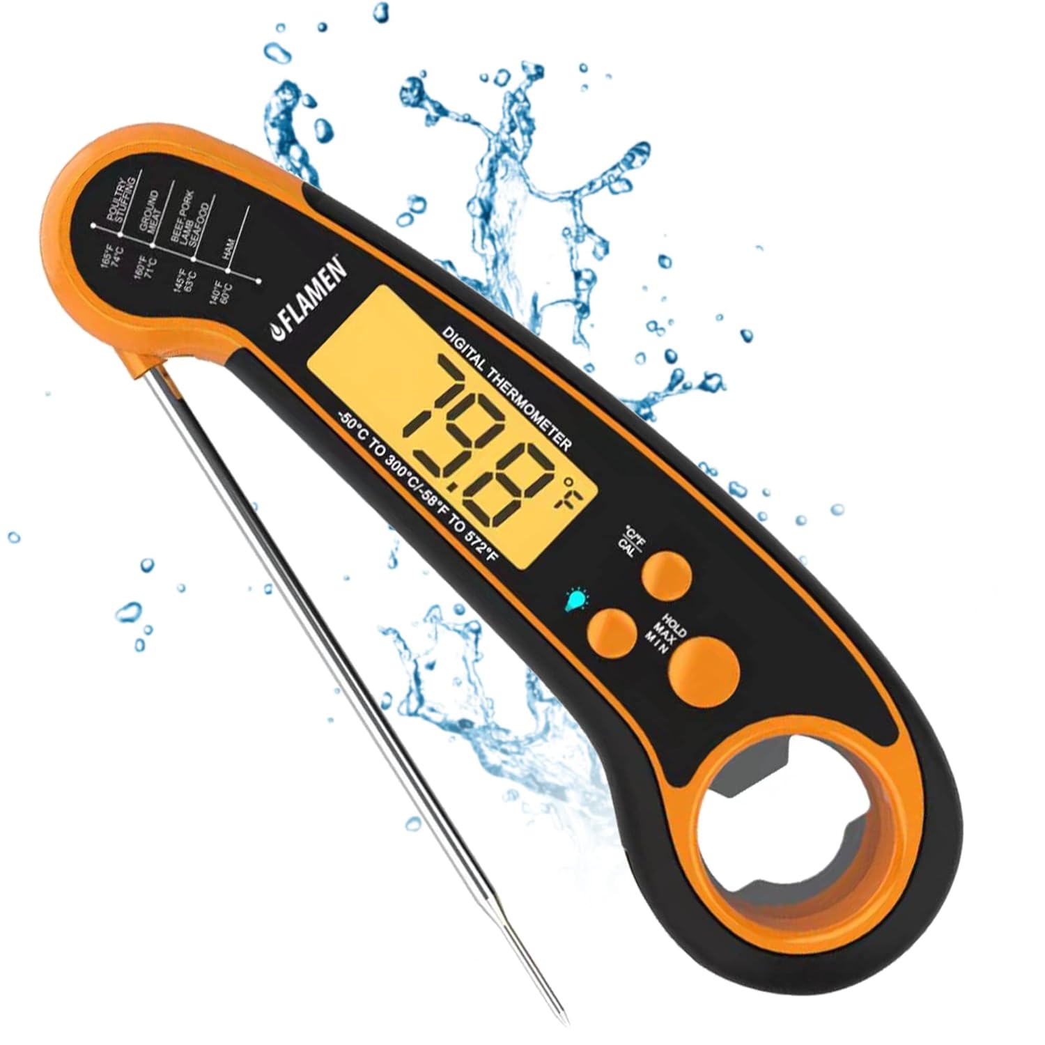 Thermomètre de cuisson Meat - Thermomètre alimentaire rétroéclairé ...
