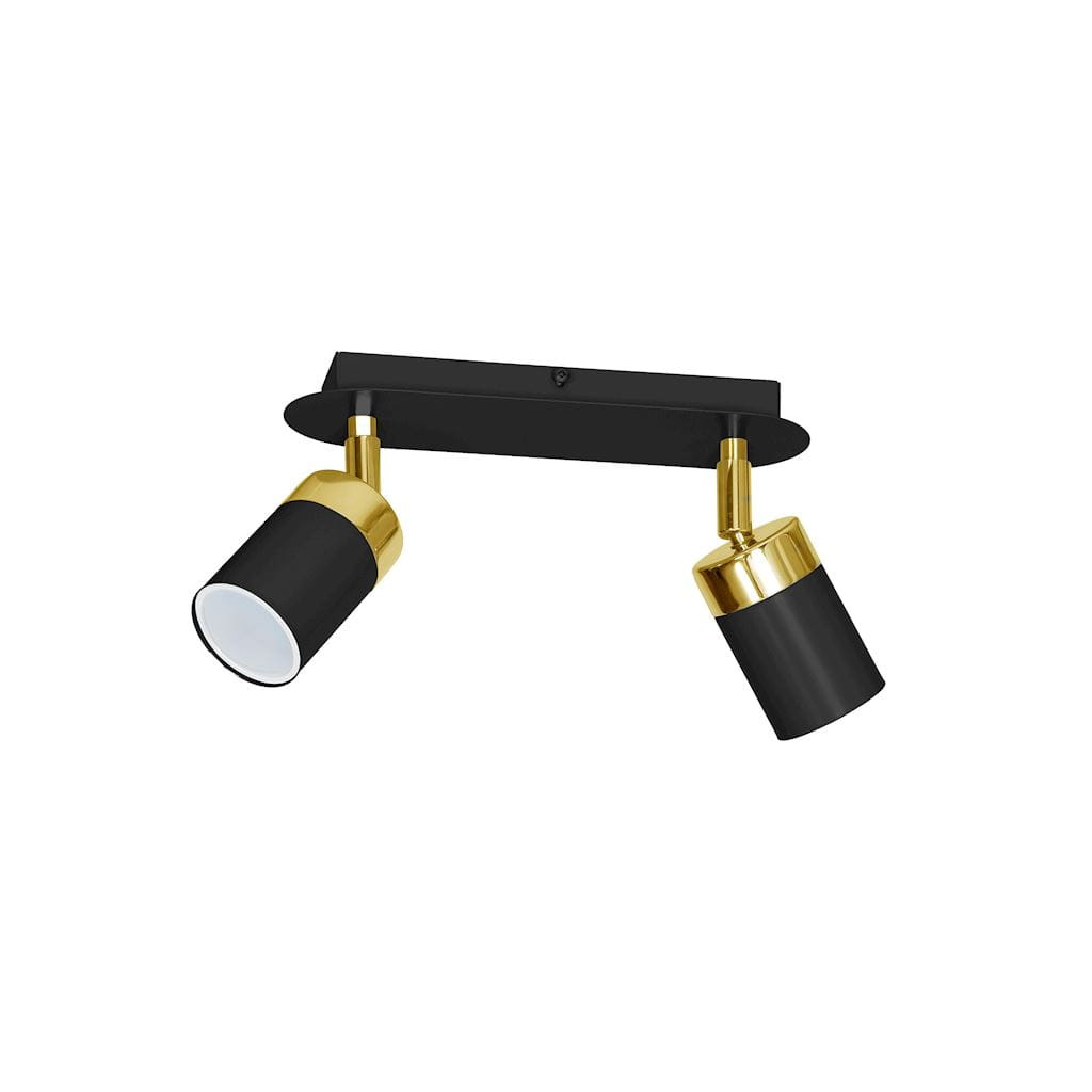 Reflektor sufitowy spot natynkowy Joker listwa złoto-czarny 2xGU10x35W wym: 36 x 20 cm metal Milagro