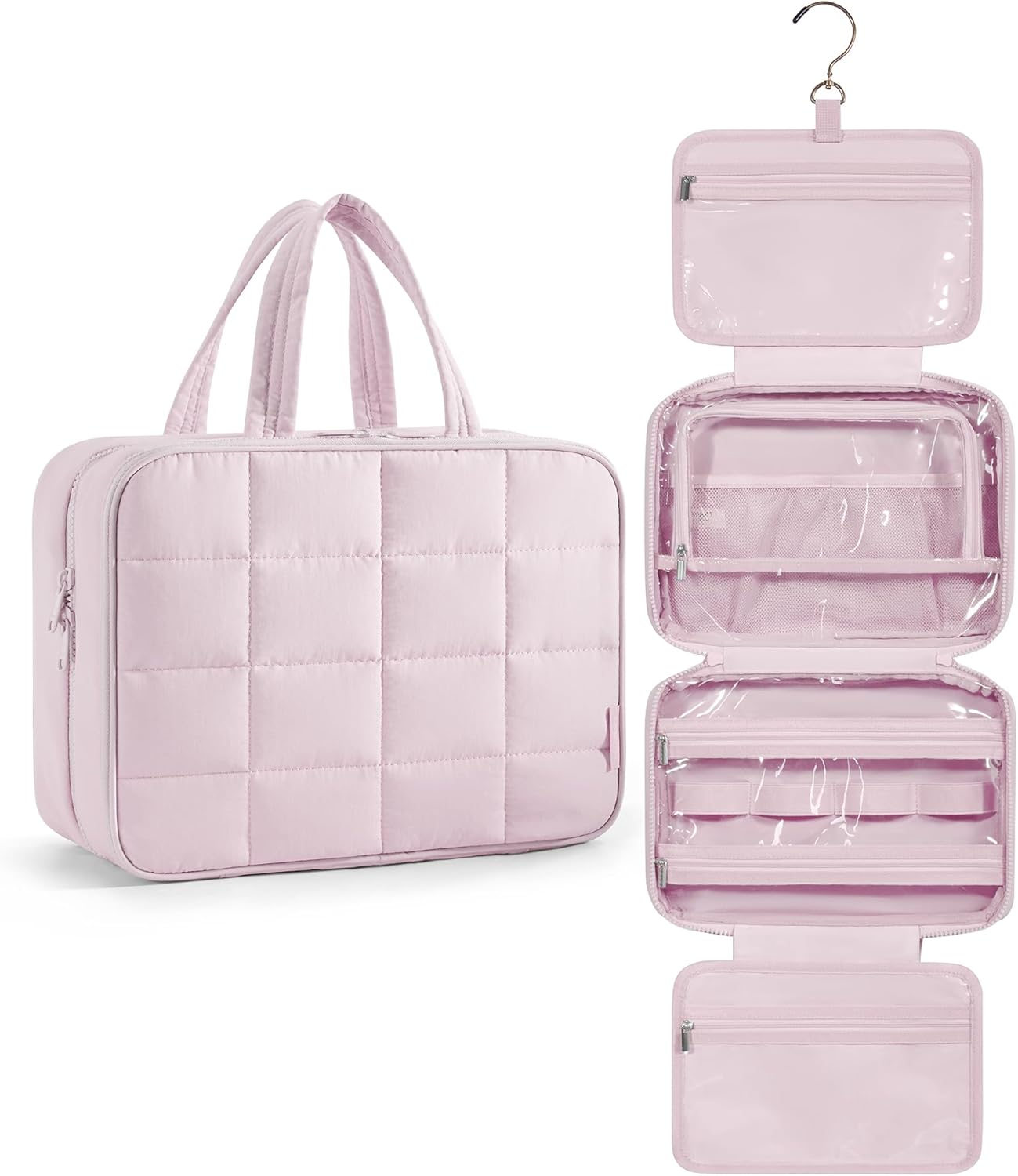 Trousse De Toilette Matelassée En Coton, élégante Trousse De Toilette En Tissu Imprimé à La Main Florale, Lot De 3 Trousses De Maquillage Bleu Et Jaune, Cadeau Pour Elle, Elle - France