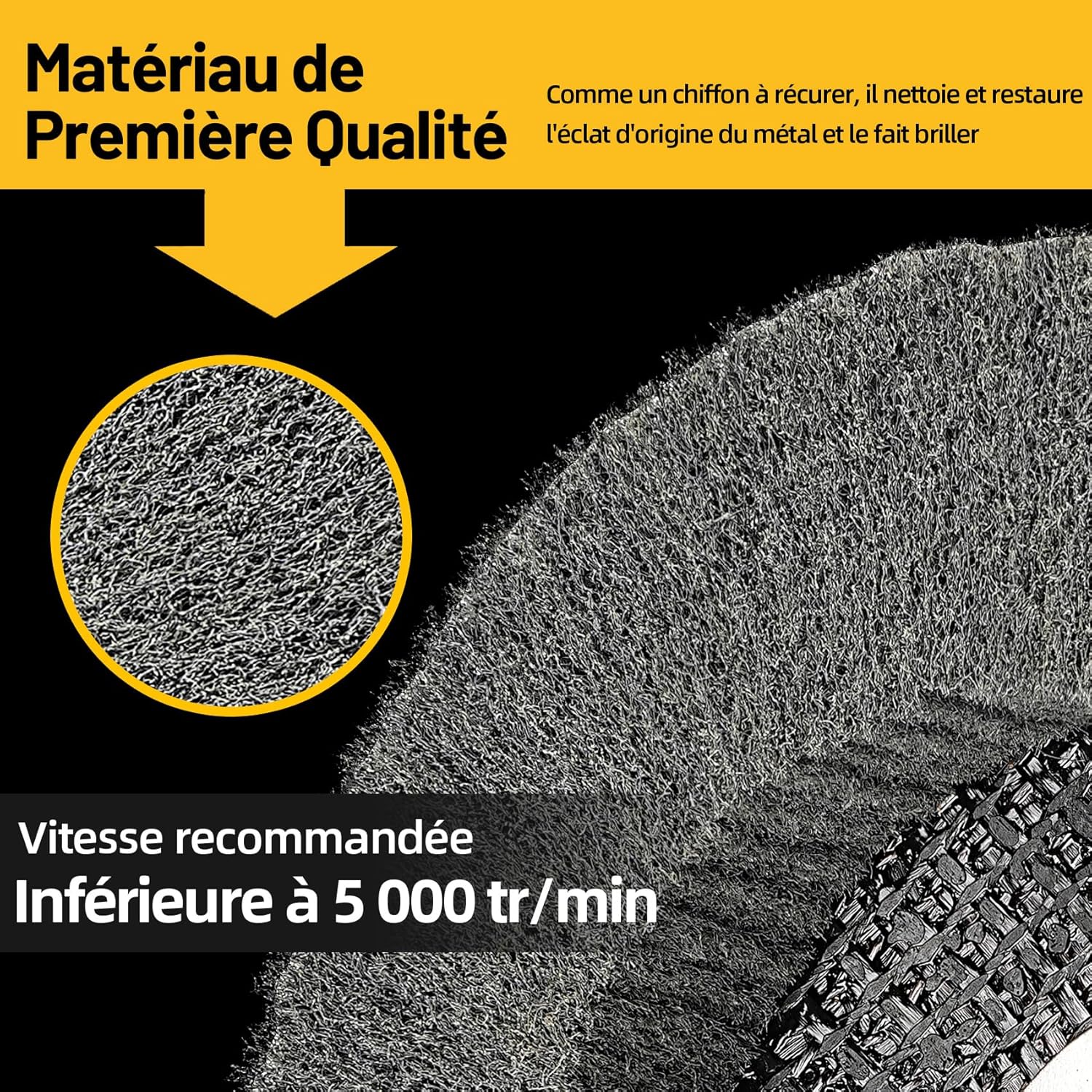 12.5 x 2.2cm Disque de Ponçage à Lamelles en Fibre de Nylon, Lot de 6 pour Meuleuse d'angle, Pour le nettoyage, Pour le nettoyage et le polissage - 4