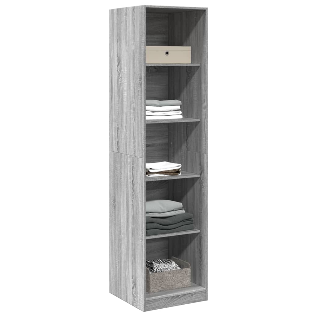 Garde-robe gris sonoma 50x50x200 cm bois d'ingénierie - 3