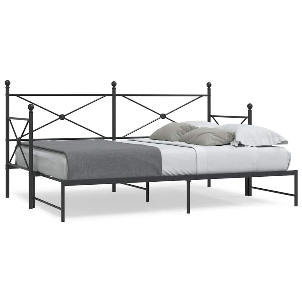 Maison exclusive - diván con nido sin colchón negro 90x200 cm acero