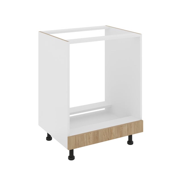 Meuble pour four haaus Karo, Bois Naturel/Blanc, 60 x 50 x 80 cm
