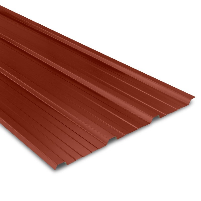 Tôle bac acier 0.50 mm prélaquée multiusage ELDA® | 2100 x 840 mm - 1.76 m² Rouge Tuile | RAL 8012 - 2