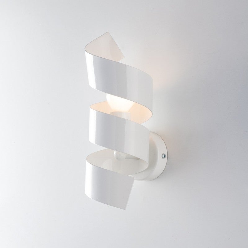 Applique Murale Artemarferro Double Spirale, Verre Satiné Blanc, Style Campagne, IP44, Italie