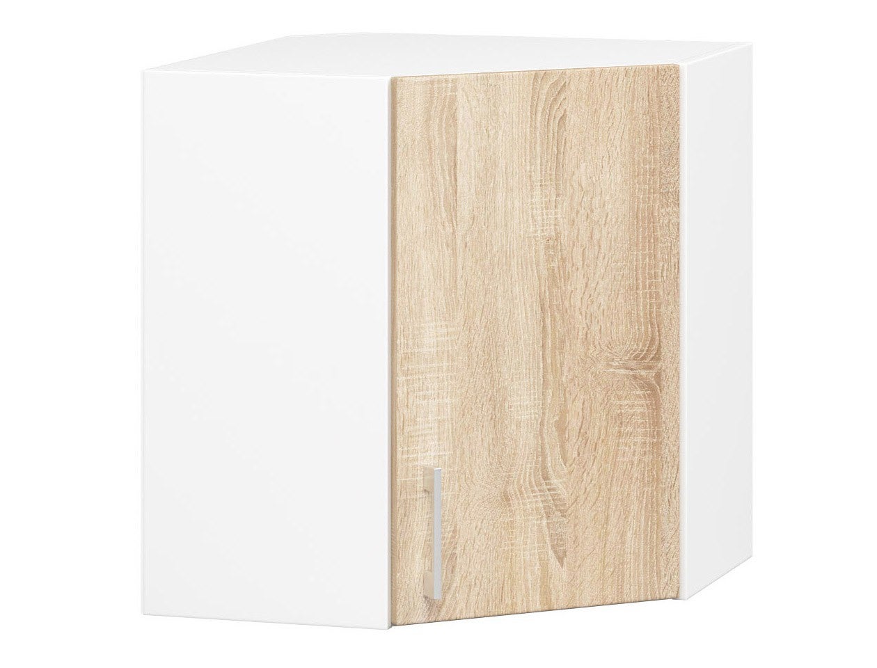 Szafka kuchenna narożna AKORD W60 system LIMA Biała 60 cm 1 drzwi kolor Dąb Sonoma mat 2 półki 60x30,5x58 cm