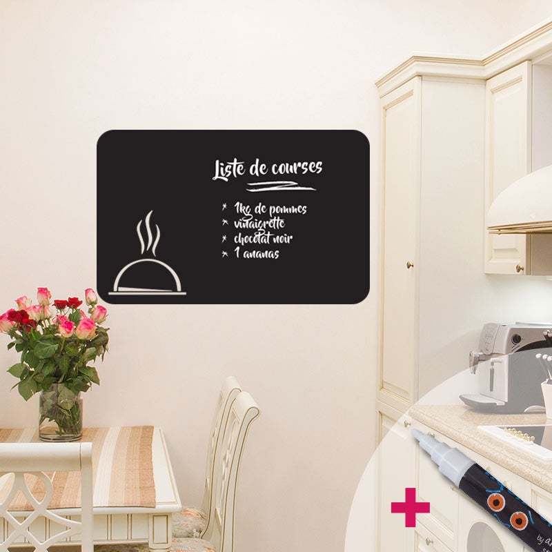 Sticker ardoise tableau noir - stickers muraux adhésif effaçable ...