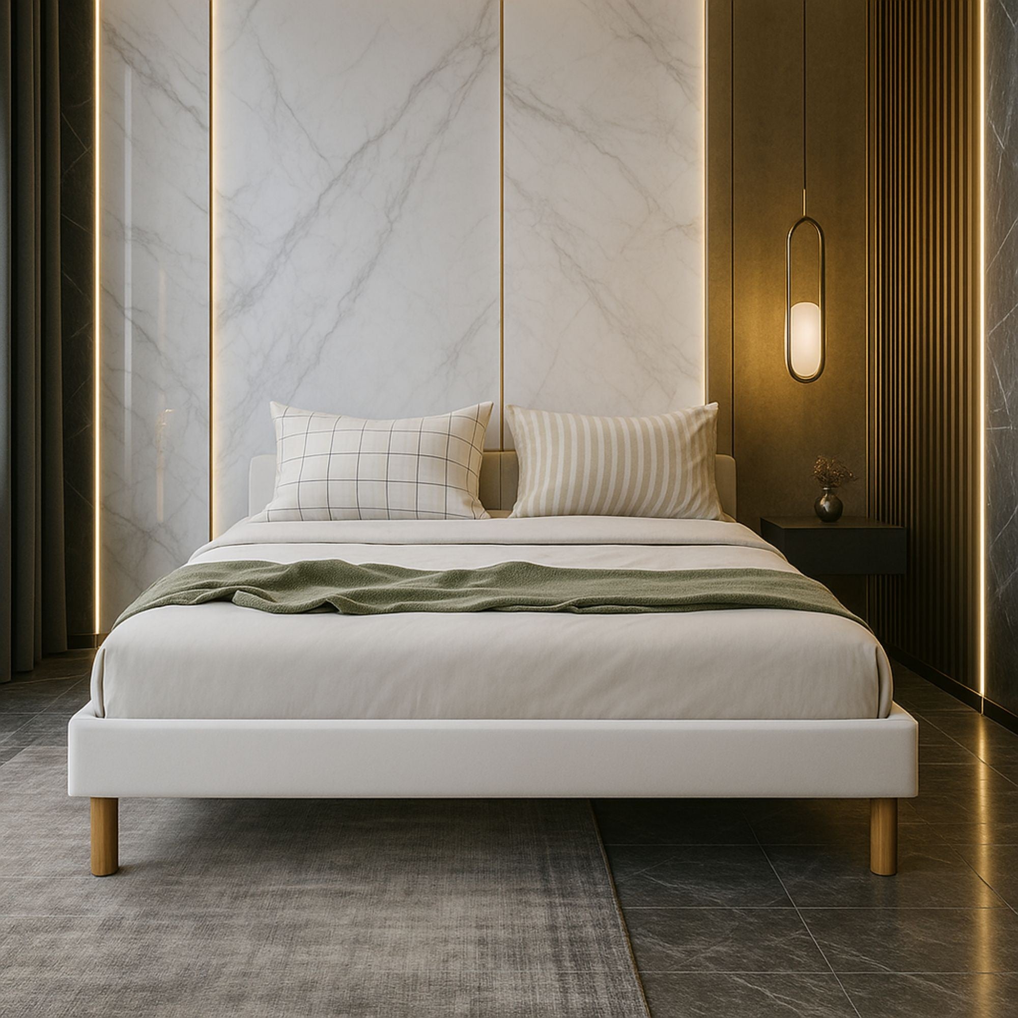 King Of Dreams Gregory - Solide Et Confortable Sommier Tapissier Blanc Pieds En 20 Cm Pour Matelas En 140x190 2 X 13 Lattes Montage Rapide Et Faci 84985015