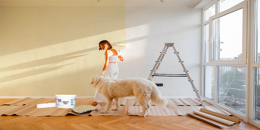 Beige Lin Peinture murale acrylique aspect velours Aqua Déco - 2,5L - 4