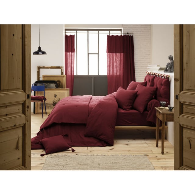 Housse de couette 200 x 200 cm en double gaze de coton – Bordeaux