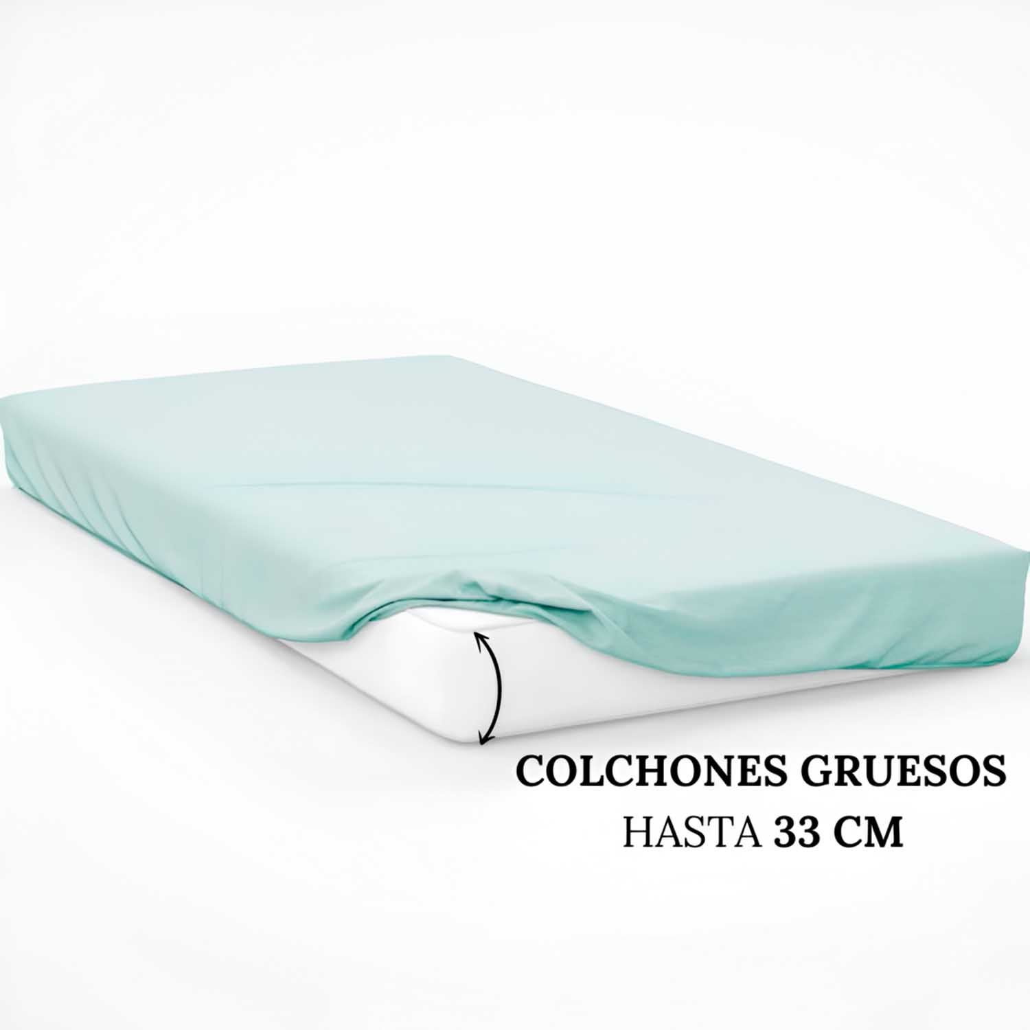 ICEHOME - Lençol de cama 150 - Poliéster de microfibra - VERDE CLARO - 4