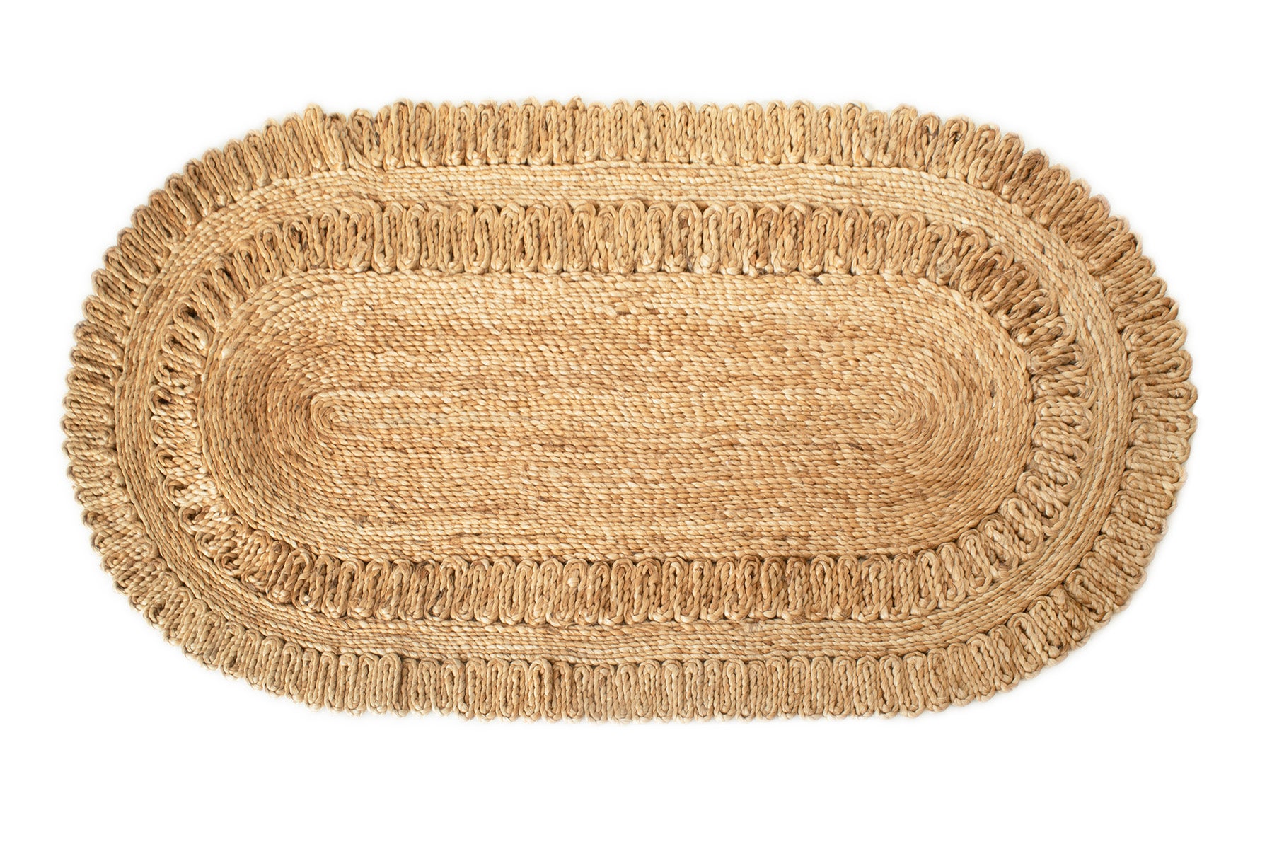 Owalny dywan z juty COOL ręcznie wykonany 160x230 cm – styl naturalny