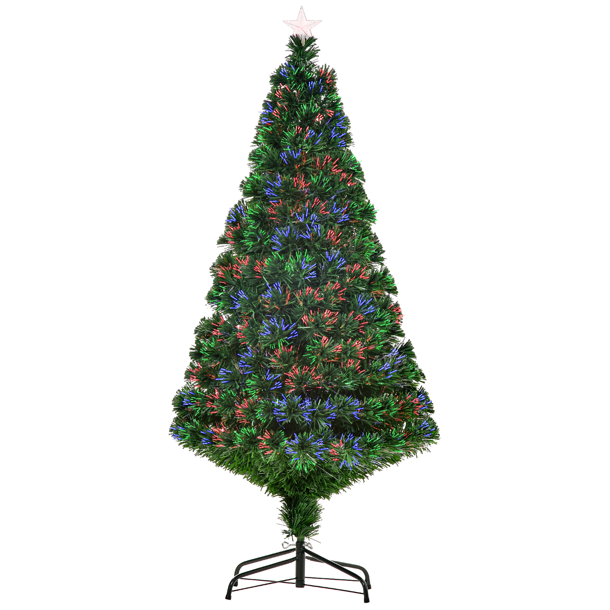 HOMCOM Albero di Natale Artificiale Foltissimo in Fibra Ottica Altezza