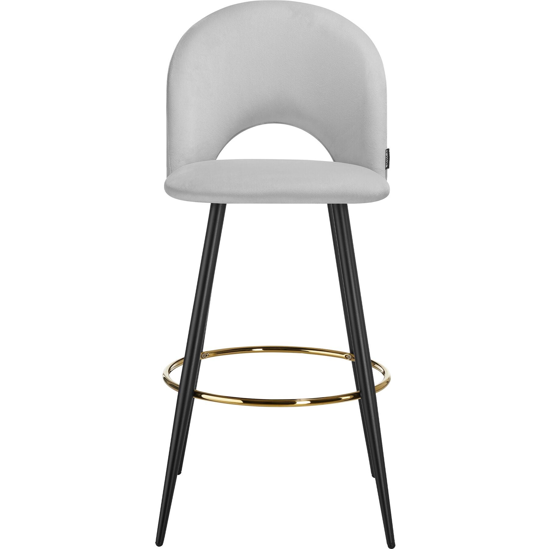 Lot de 2 chaises de bistrot en polyester et acier à l'aspect velours rembourré avec repose-pieds TECTAKE - 2