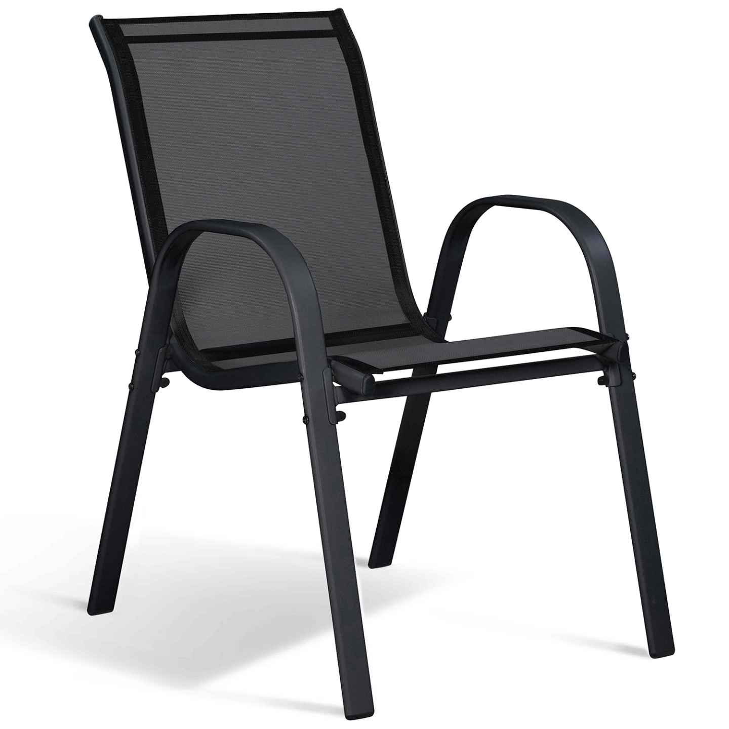Salon de jardin POLY table extensible 90-180 CM et 8 chaises bois et noir - 4