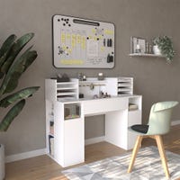 Vicco Desk Emir Blanc 72 X 143,8 cm avec étagères France Vicco Desk Emir Blanc 72 X 143,8 cm avec étagères France