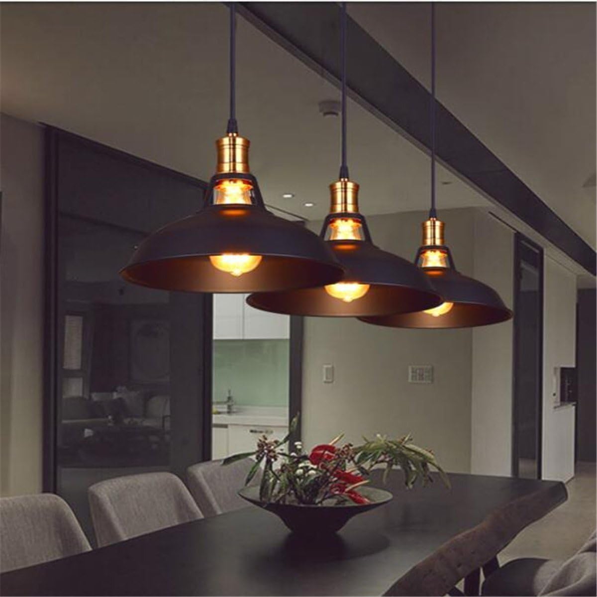 Plafonnier LED Hofstein – Lustre Moderne Noir/blanc Pour Salon, Salle à Manger