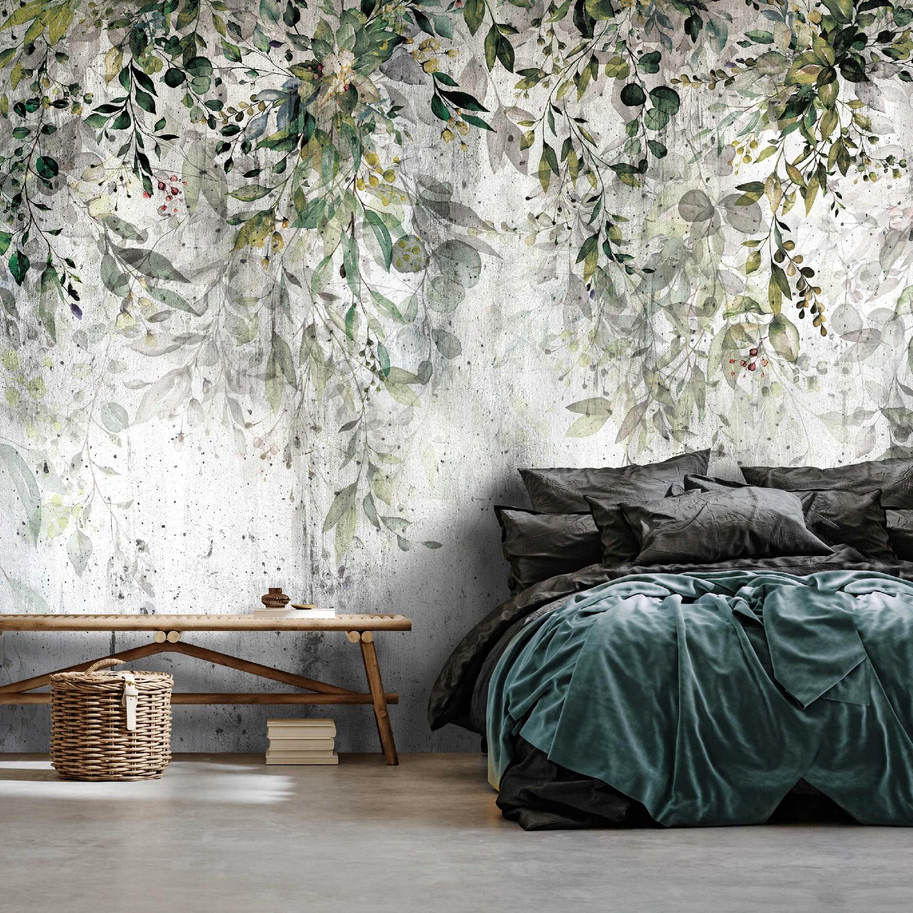 Papel pintado panorámico Hojas verdes 400x280 cm - Pegamento incluido - Dormitorio y salón - Moderno - 2