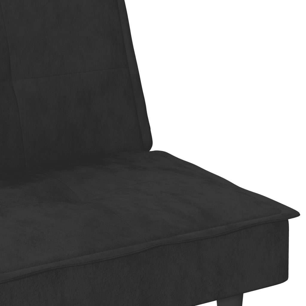 Divano letto con portabicchieri 200 x 89 x 70 cm velluto nero 02_0019846 - 7