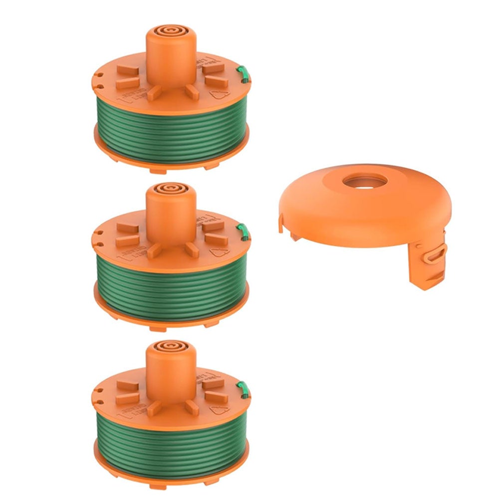 Szpule zamienne do kosiarki Gardena 05367-20 i nakładki na szpule 05329-20 (3 szpule i 1 nakładka na szpulę)