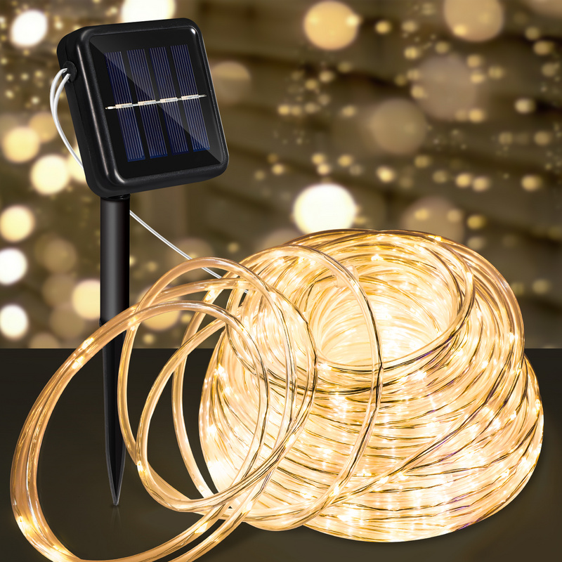 Cadena de luces solares - 32M 300 LED - Resistente a la intemperie-Blanco Cálido | Leroy Merlin