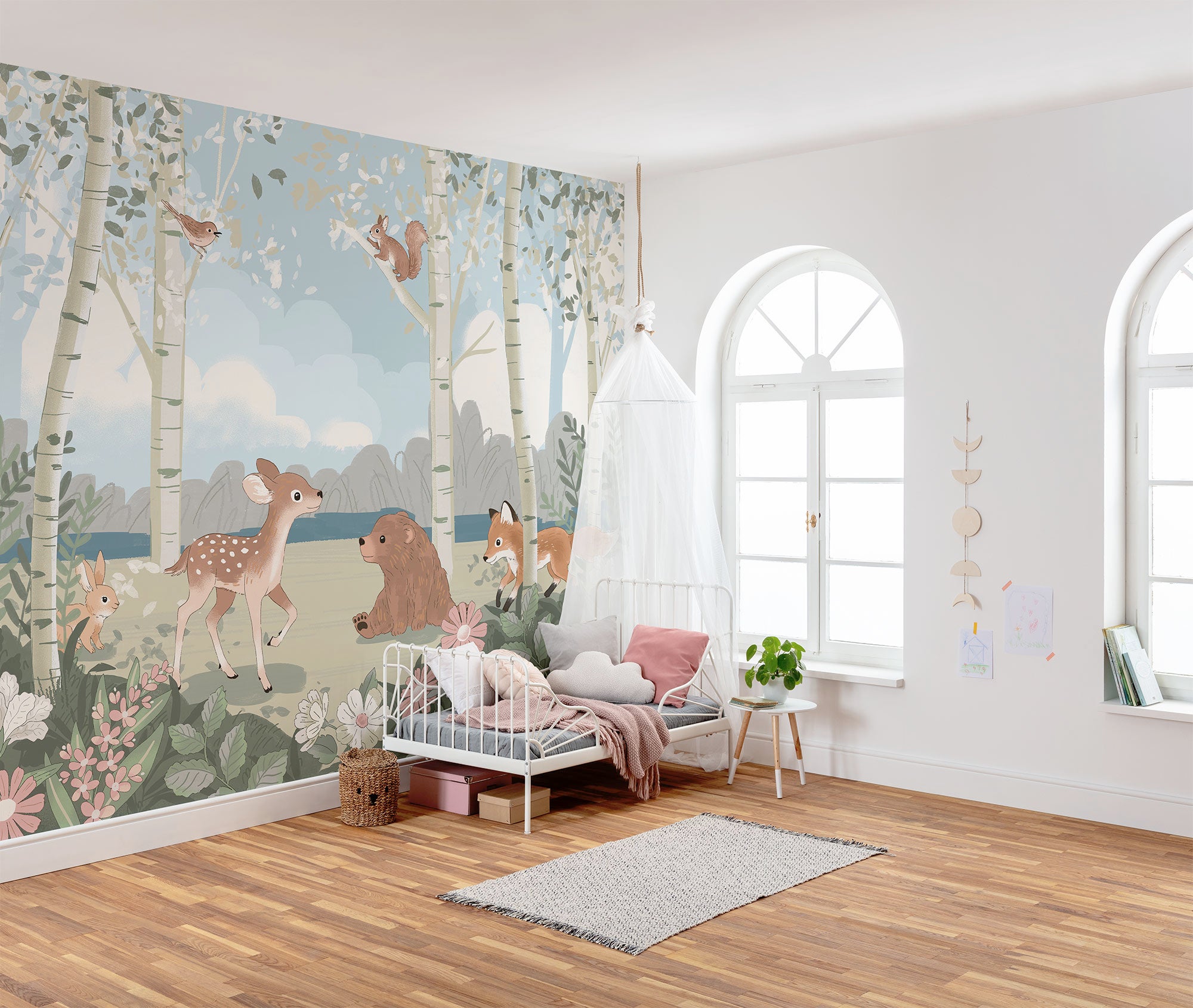 Fototapeta zwierzęta leśne zielonymIniebieskim - 350 x 250 cm - KOMAR