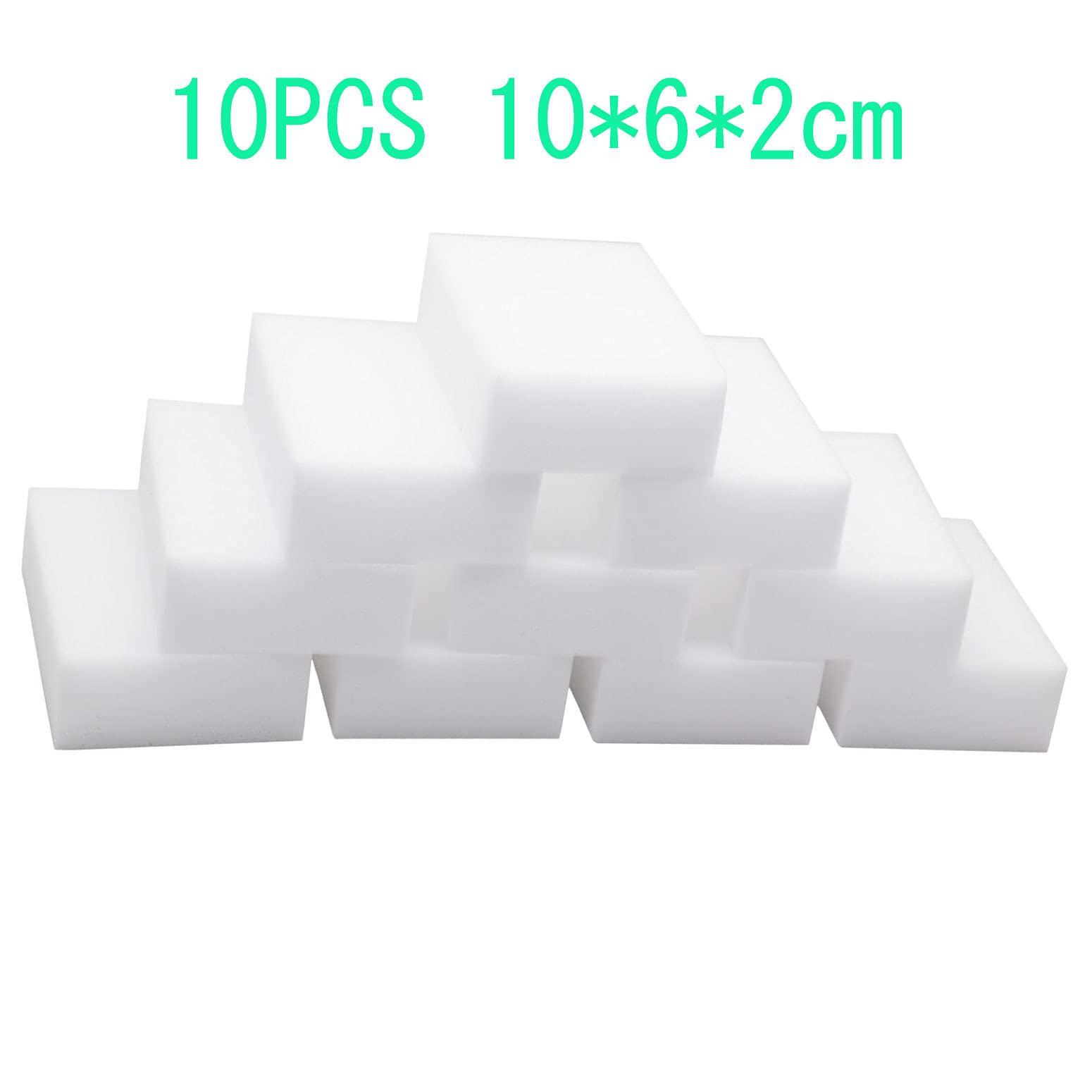 10 éponges magiques en mélamine, 10 x 6 x 2 cm, blanches, nettoyage ...