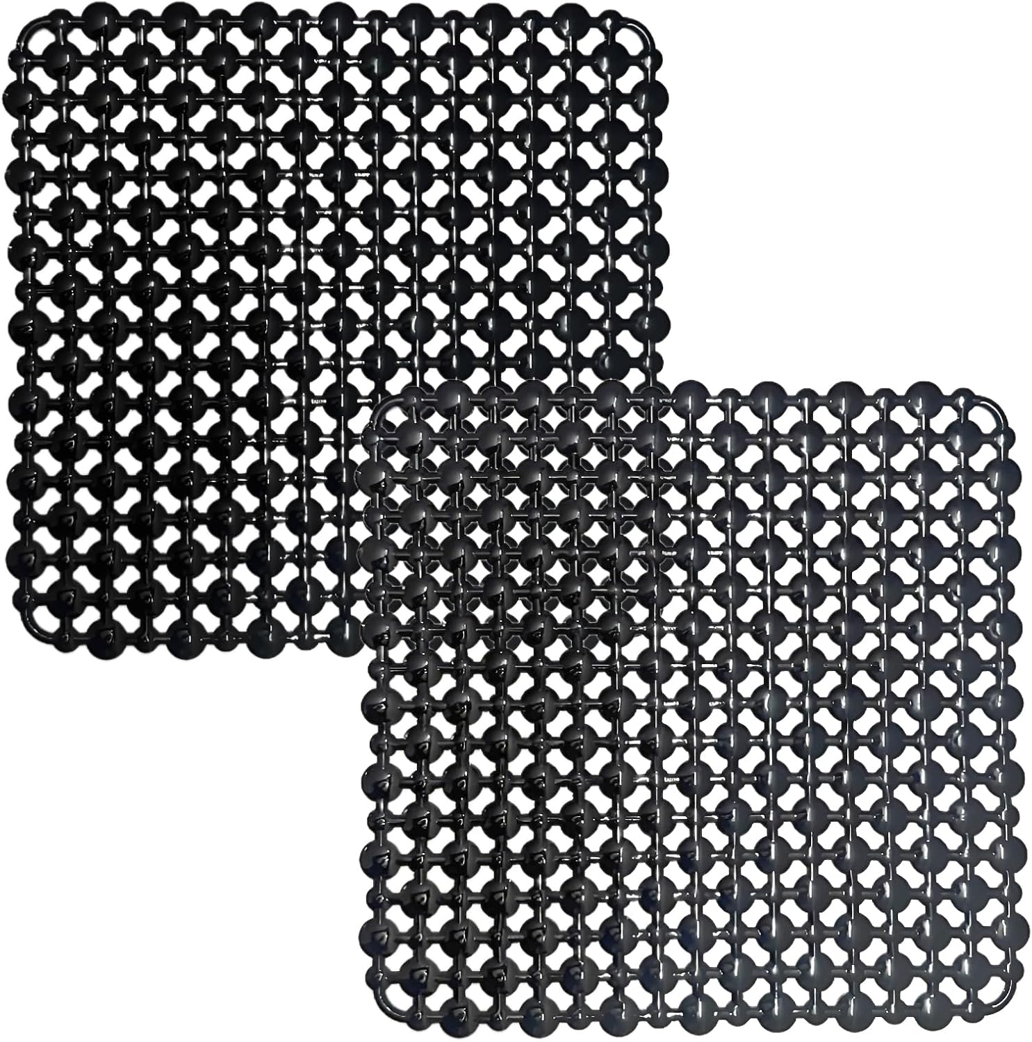 Goldmeet Lot De 2 Tapis Évier Cuisine Découpables PVC – Egouttoir Vaisselle Antidérapant 30x40 Cm Gris, Protection Évier Céramique/Inox