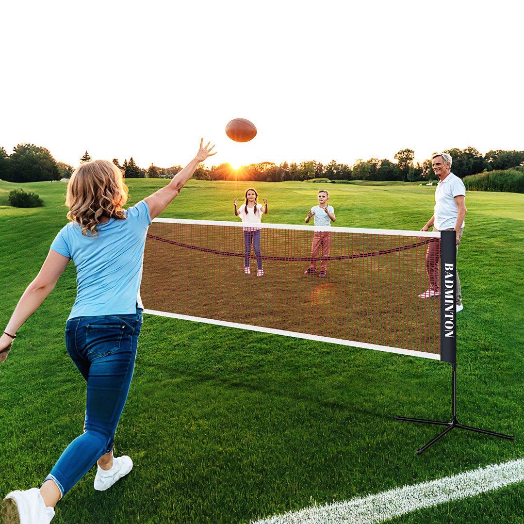 Filet de badminton Réglable en hauteur Filet de tennis Filet de volley-ball Portable avec sac de transport Largeur 410cm - 7