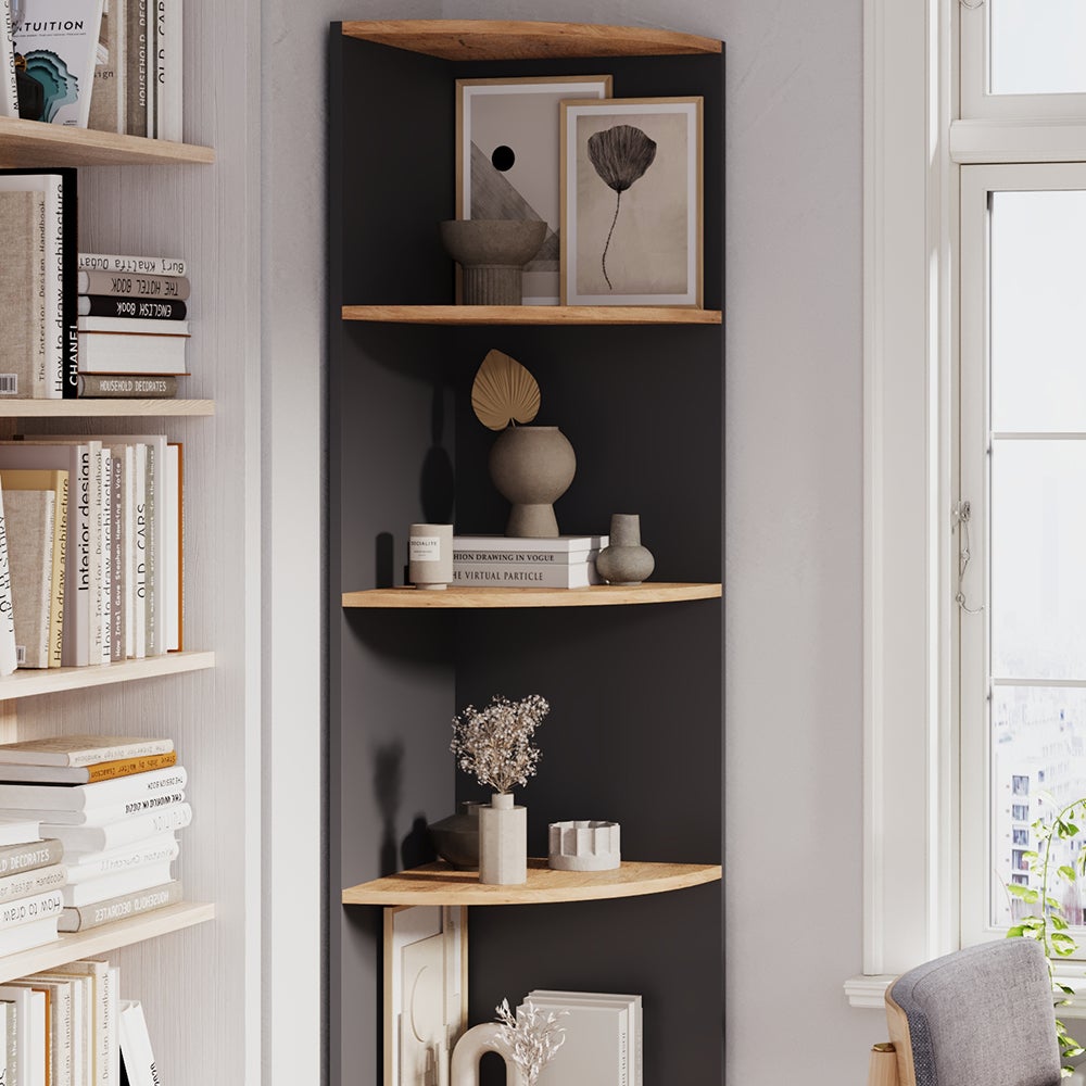 Vicco Étagère dangle Ecki, Anthracite/chêne doré, 40x180cm - 4