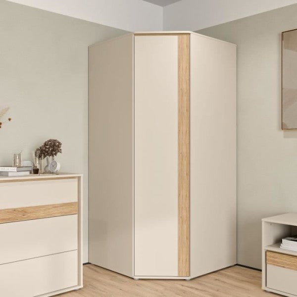 Armoire d'angle - WEXLIN - Décor Sable - 1 porte battante - L92,2 x P92,2 x H193,7 cm - 3