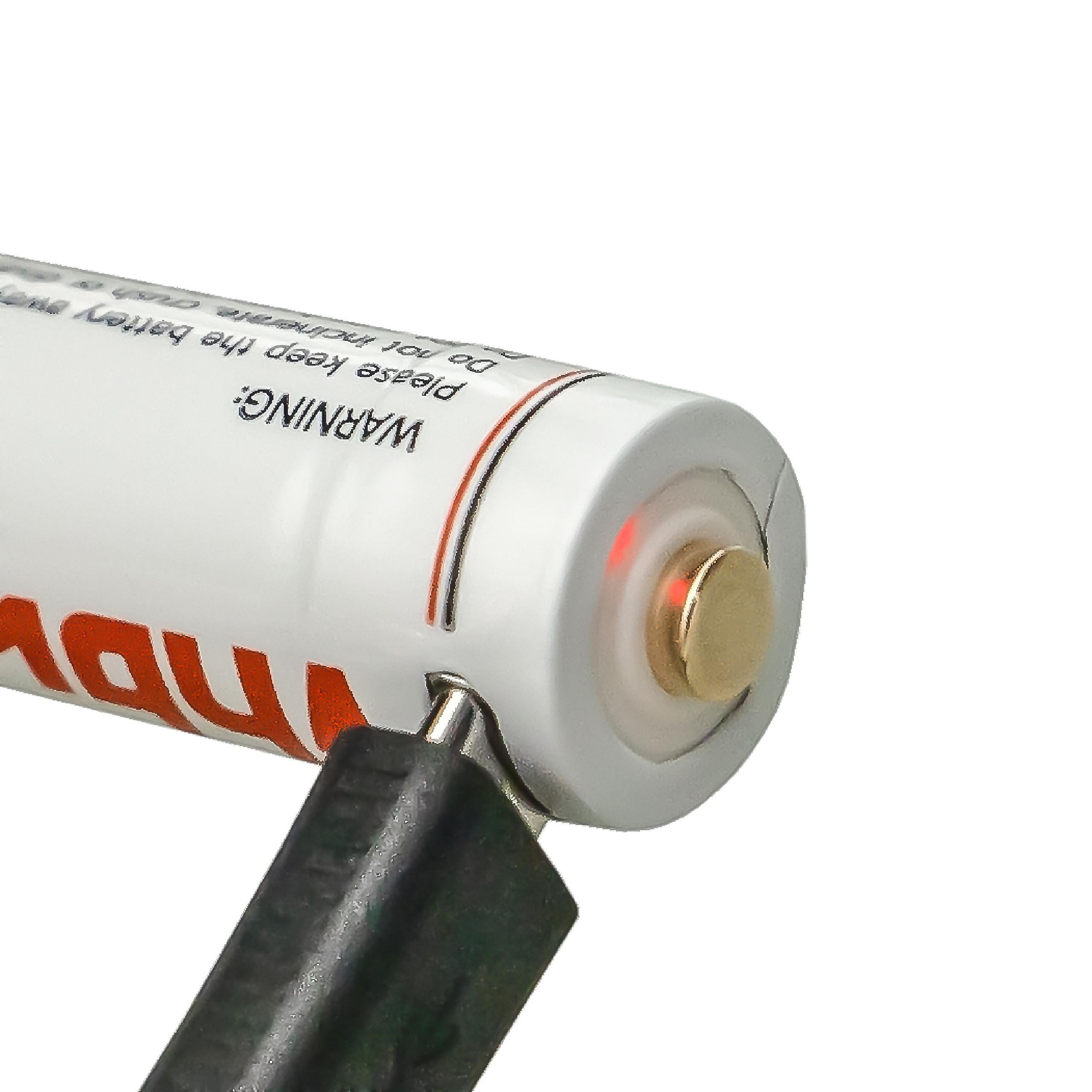 vhbw 4x Piles rechargeables AA Mignon avec prise micro-USB (650mAh, 3,7V, Li-ion) - 2