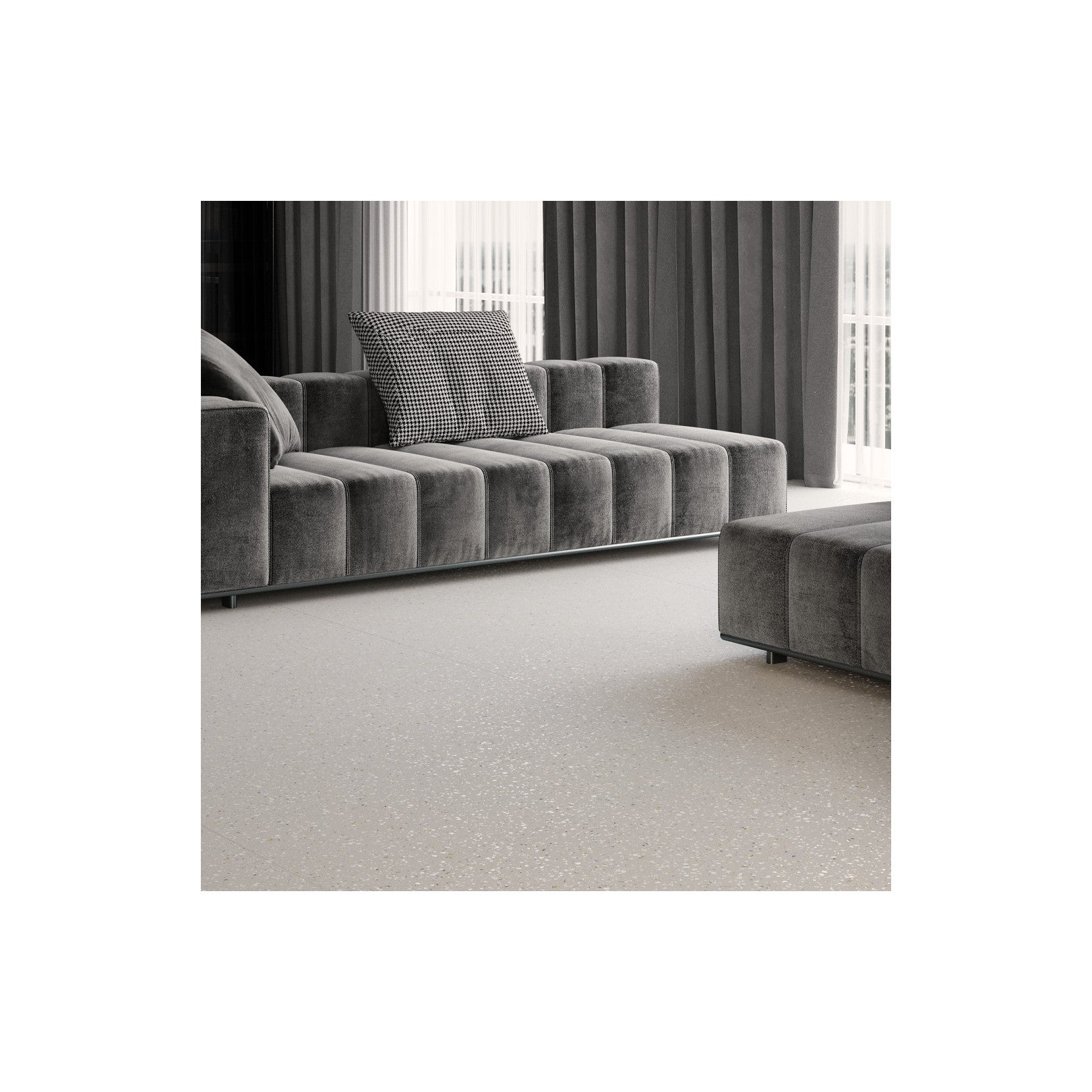 Carrelage grès cérame effet Terrazzo PALACIO 60x60 cm Gray - Naturel ...
