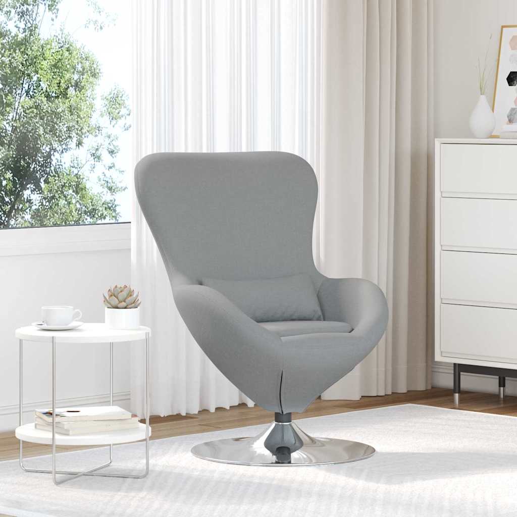 Fotel jajo Jasnoszary 63 x 73 x 90 cm tkanina vidaXL