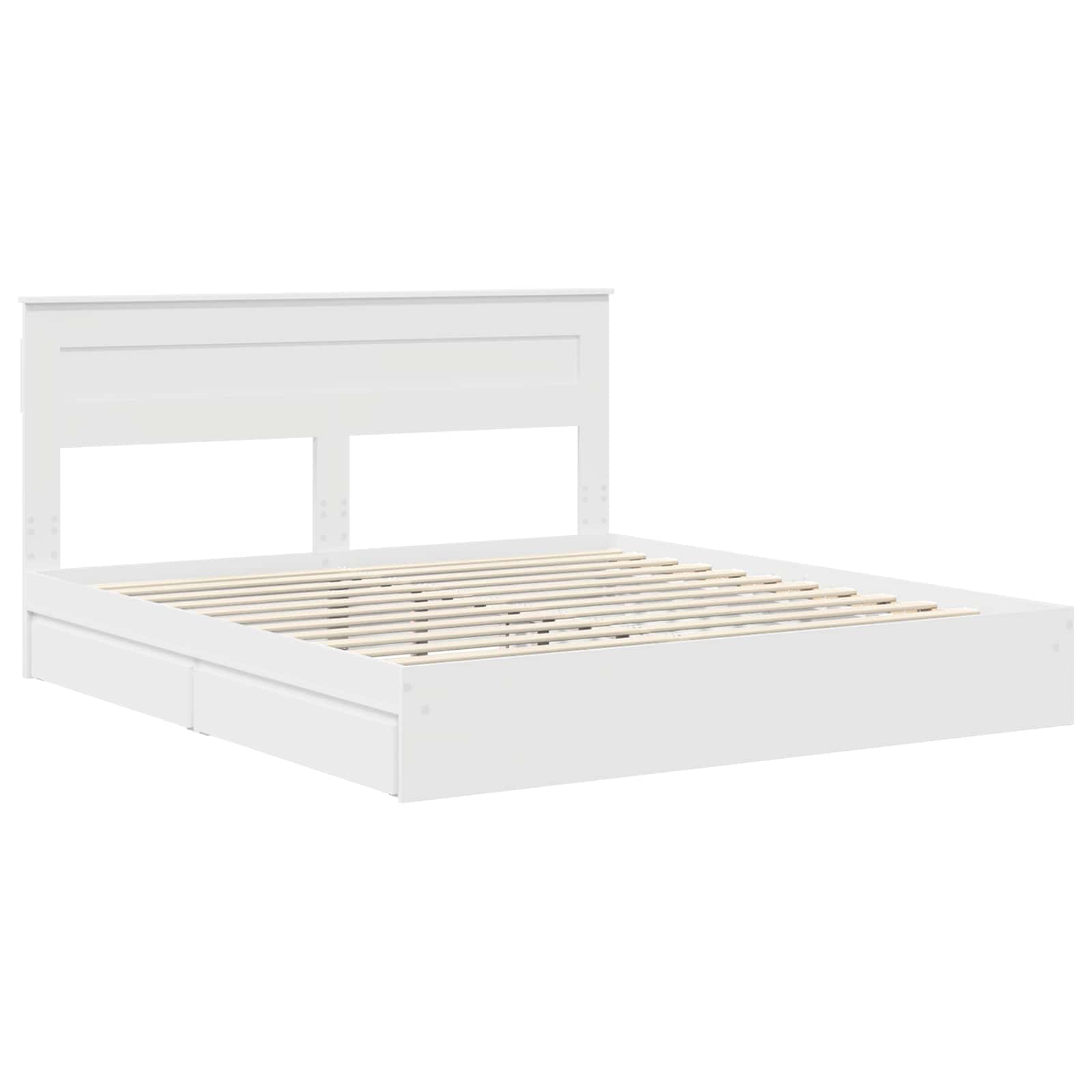 Lit de Rangement Blanc 180 x 200 cm Bois d'ingénierie - 4