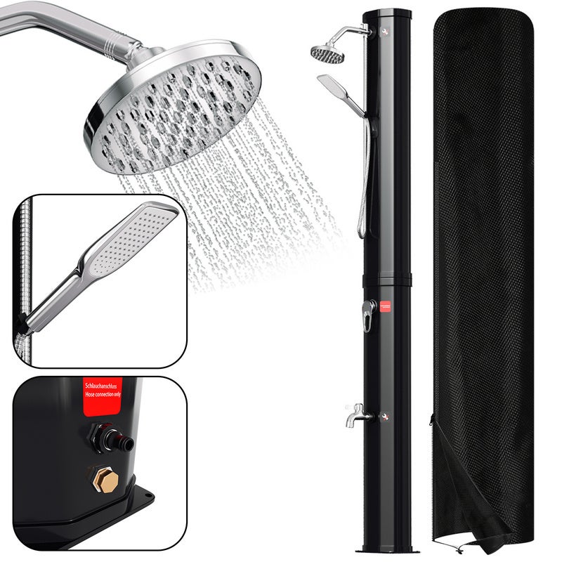 Zelsius Melton Douche Solaire 60 Litres Avec Robinet Et Douchette Pieds - Chauffage Solaire Jardin Piscine