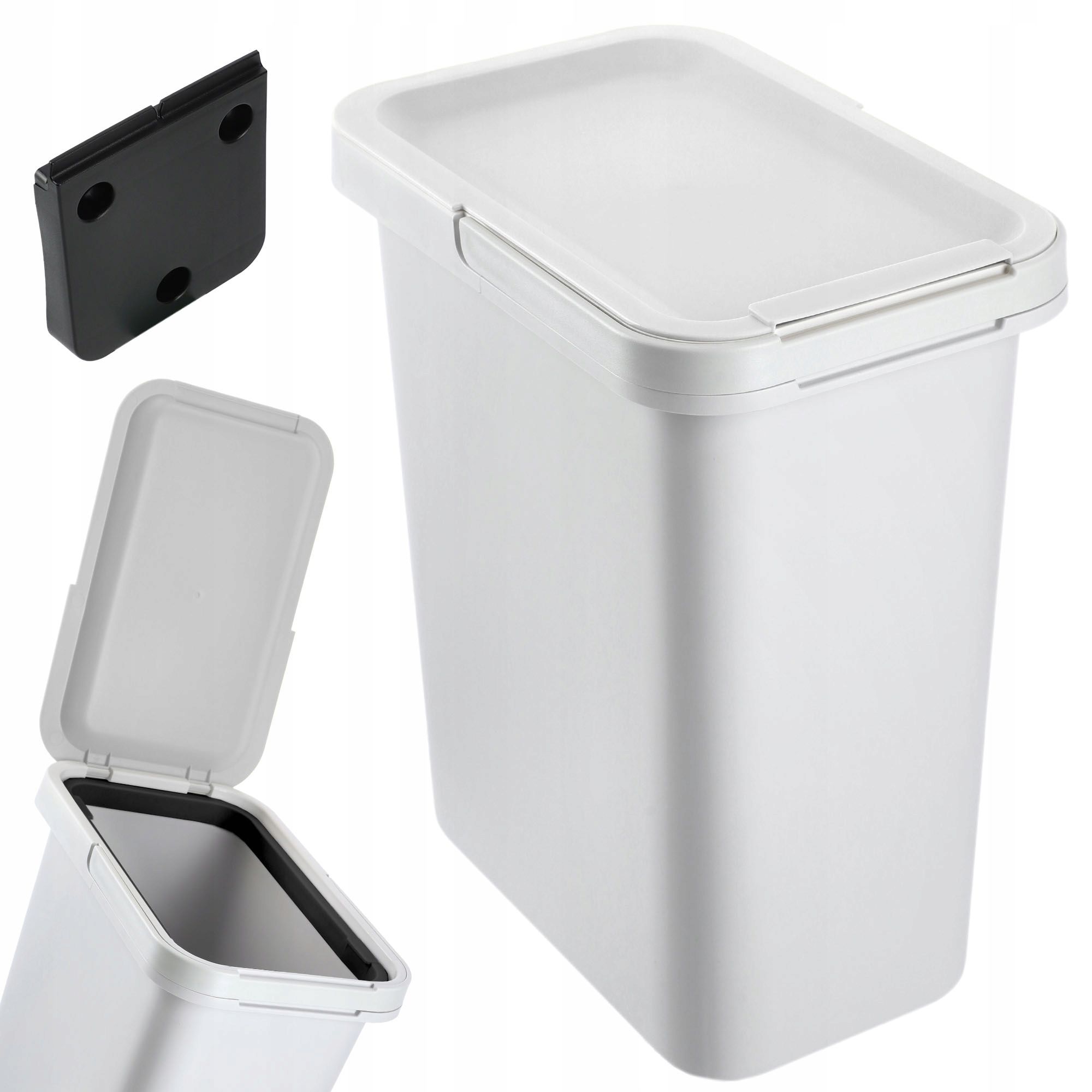 Zerodeko Pattumiera da cucina, sottile, in plastica, con coperchio, 10 l, salvaspazio, rettangolare, per bagno e cucina, colore bianco Zerodeko Pattumiera da cucina, sottile, in plastica, con coperchio, 10 l, salvaspazio, rettangolare, per bagno e cucina, colore bianco