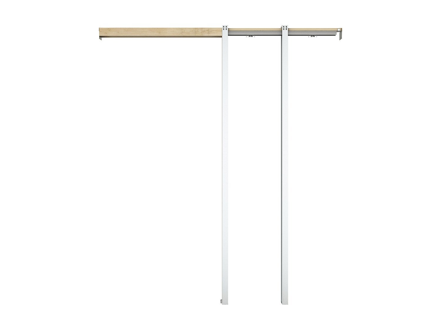 Porta scorrevole con sistema a incasso H205 x L73 cm Alluminio e Vetro temperato fumé - LINCI II - 3