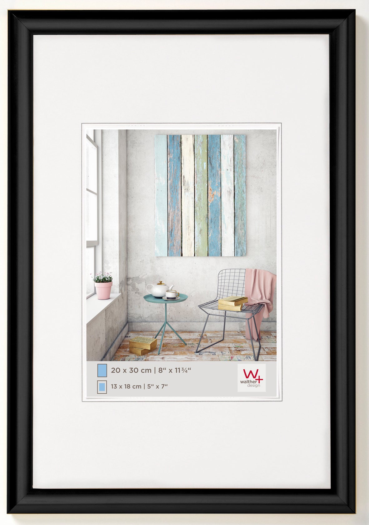 Ramka na zdjęcia Walther Design Trendstyle czarna plastik 30x40 cm