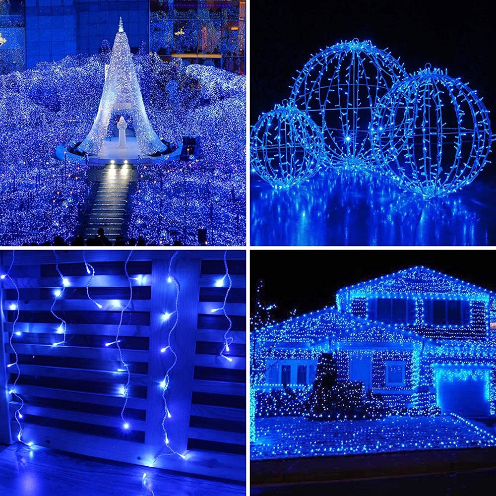 Guirlande Lumineuse de Noël, 20M 200 LED Lumières de Noël Intérieur et Extérieure Électrique 8 Modes Guirlande Décorative pour Fête Bleu - 6