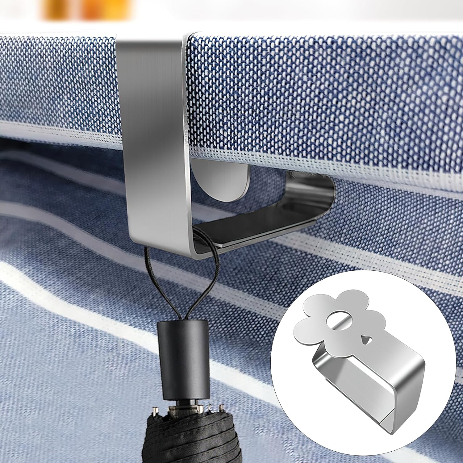 VOSSOT Lot De 10 Pinces à Nappe Inoxydable - Clips Anti-Vent Pour Table Extérieure
