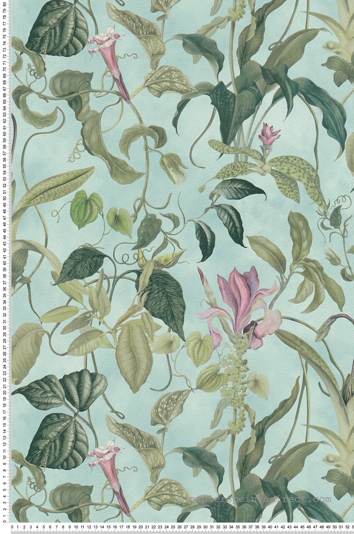 Papel pintado azul con estampado floral rosa y verde papel pintado flores y plantas elegantes papel pintado vinílico