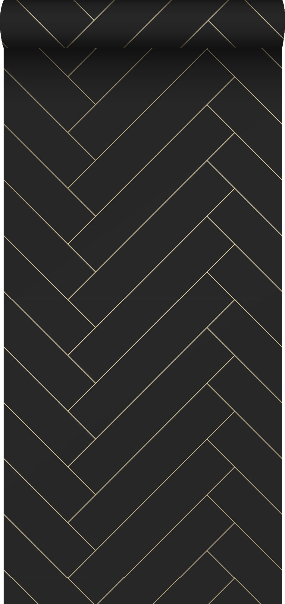 Tapeta motyw jodełki czarnymIzłotym - 53 cm x 10.05 m - ESTAHOME