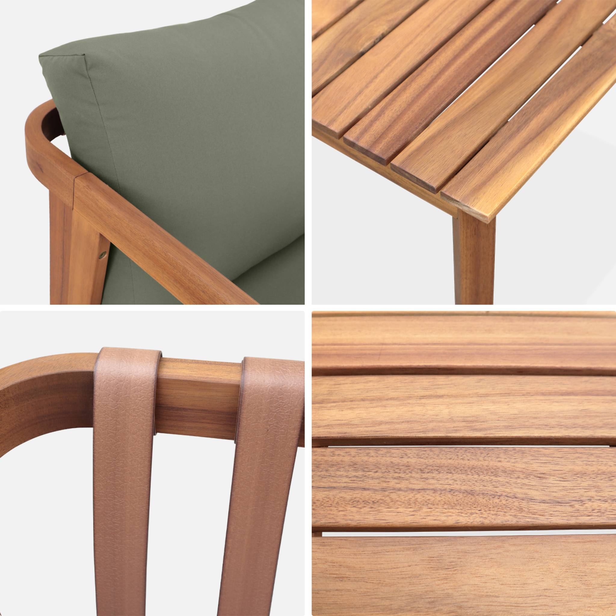 Salon de jardin en Bois Vert 4 personnes - 6