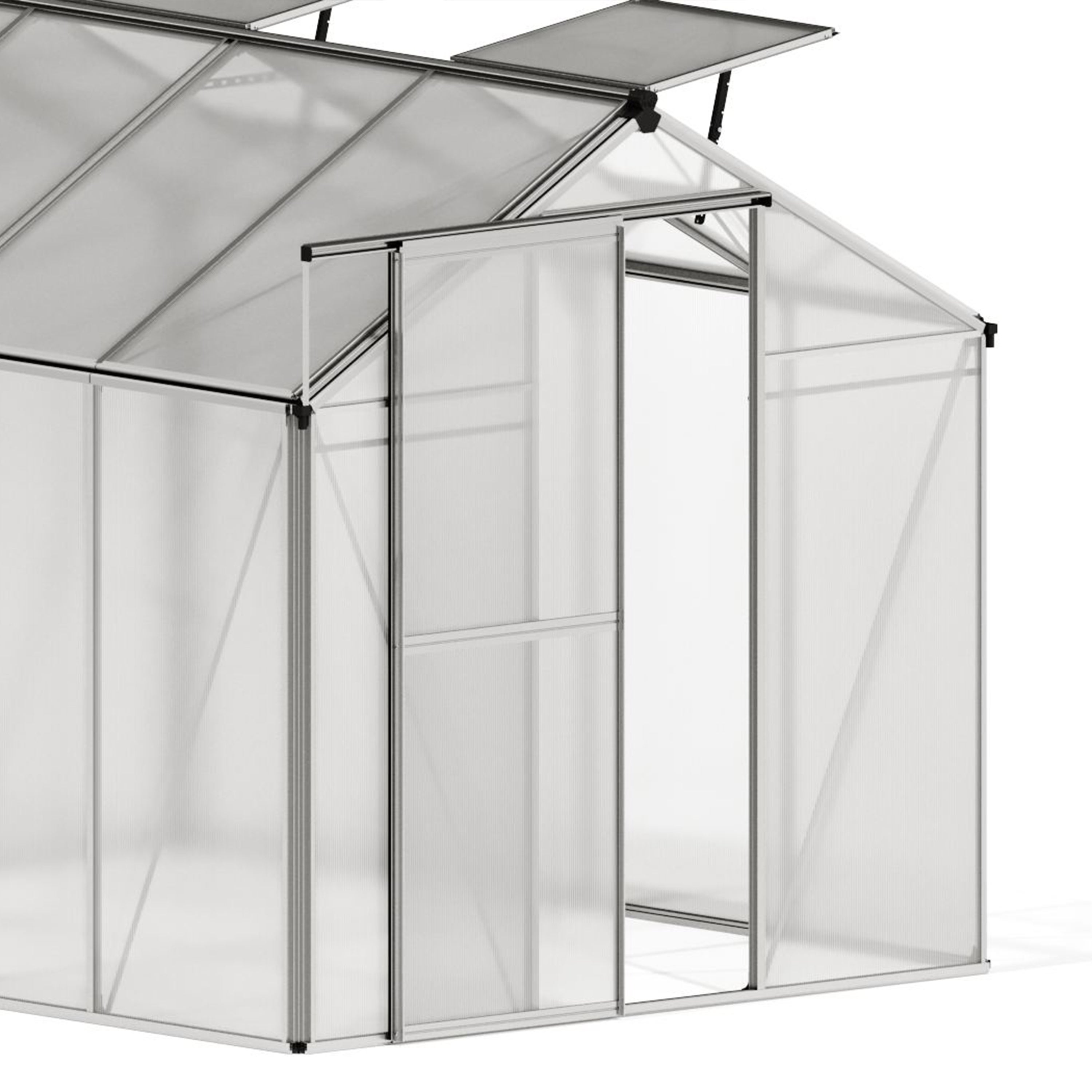 GFP Serre de jardin Jasmin 4 structure en aluminium 192 x 256 cm panneaux en polycarbonate - 4