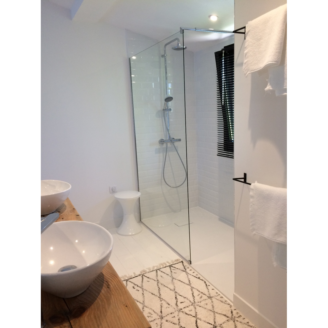 Receveur de douche 80x 130 cm extra plat blanc PIATTO en SoliCast® surface ardoisée - 2