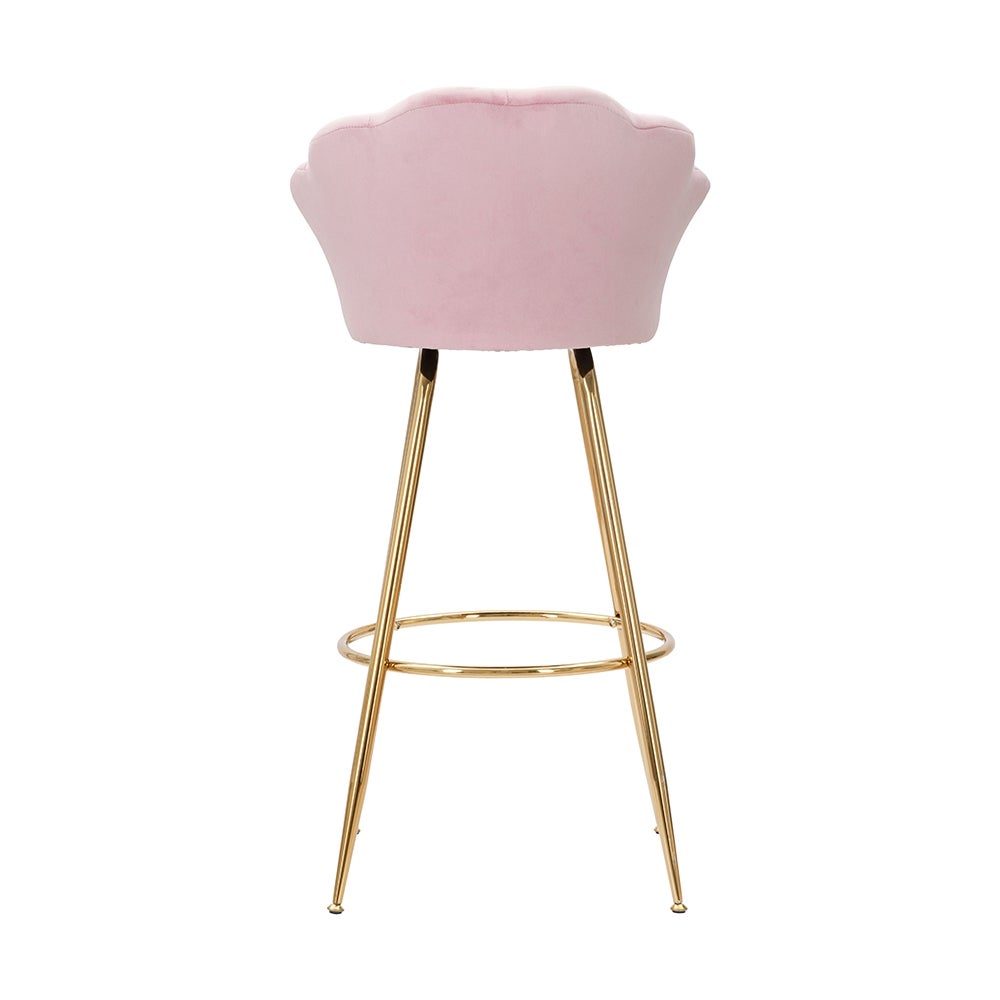 Taburete de bar cocina con respaldo floral patas doradas h90cm Vienna - 6
